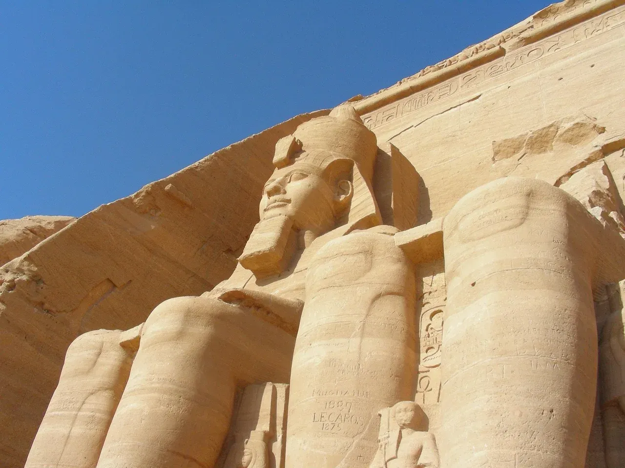 The four seated colossi of Ramesses II at the great temple of Abu Simbel