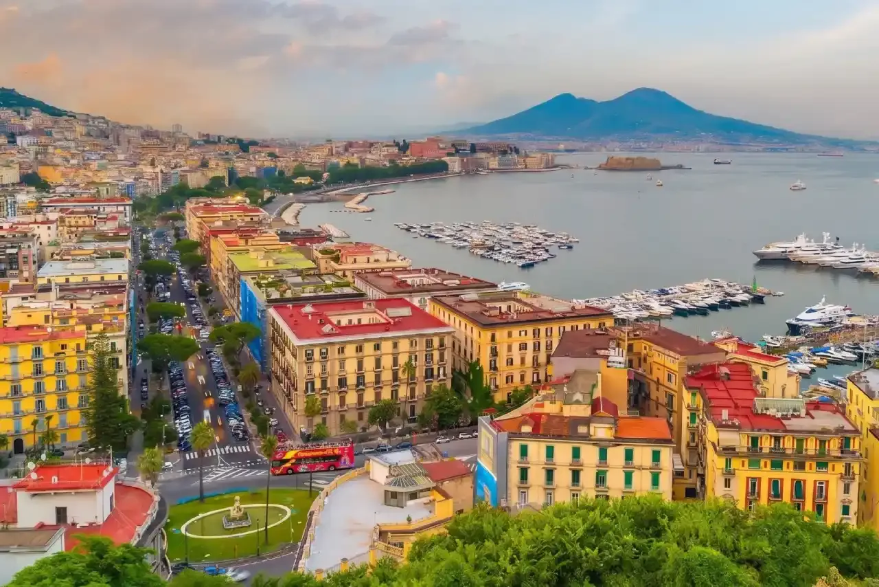 Aerial view of Naples in Italy