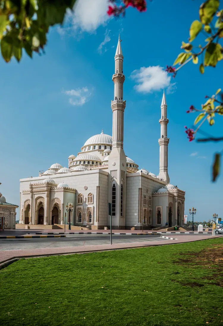 Al Noor Mosque and its gardens in Sharjah