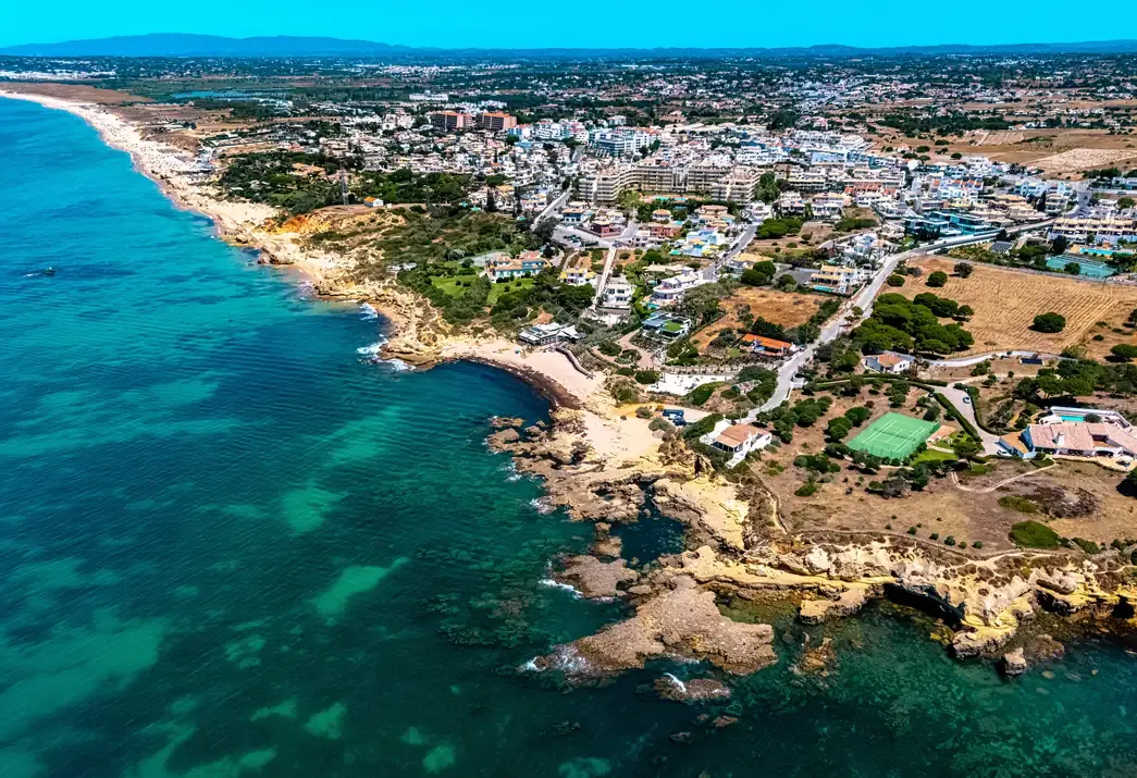Aerial view of the Albufeira coastline, Algarve