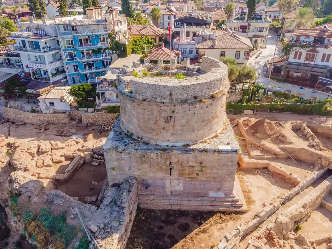 Hidirlik Tower, a landmark of Antalya Old Town