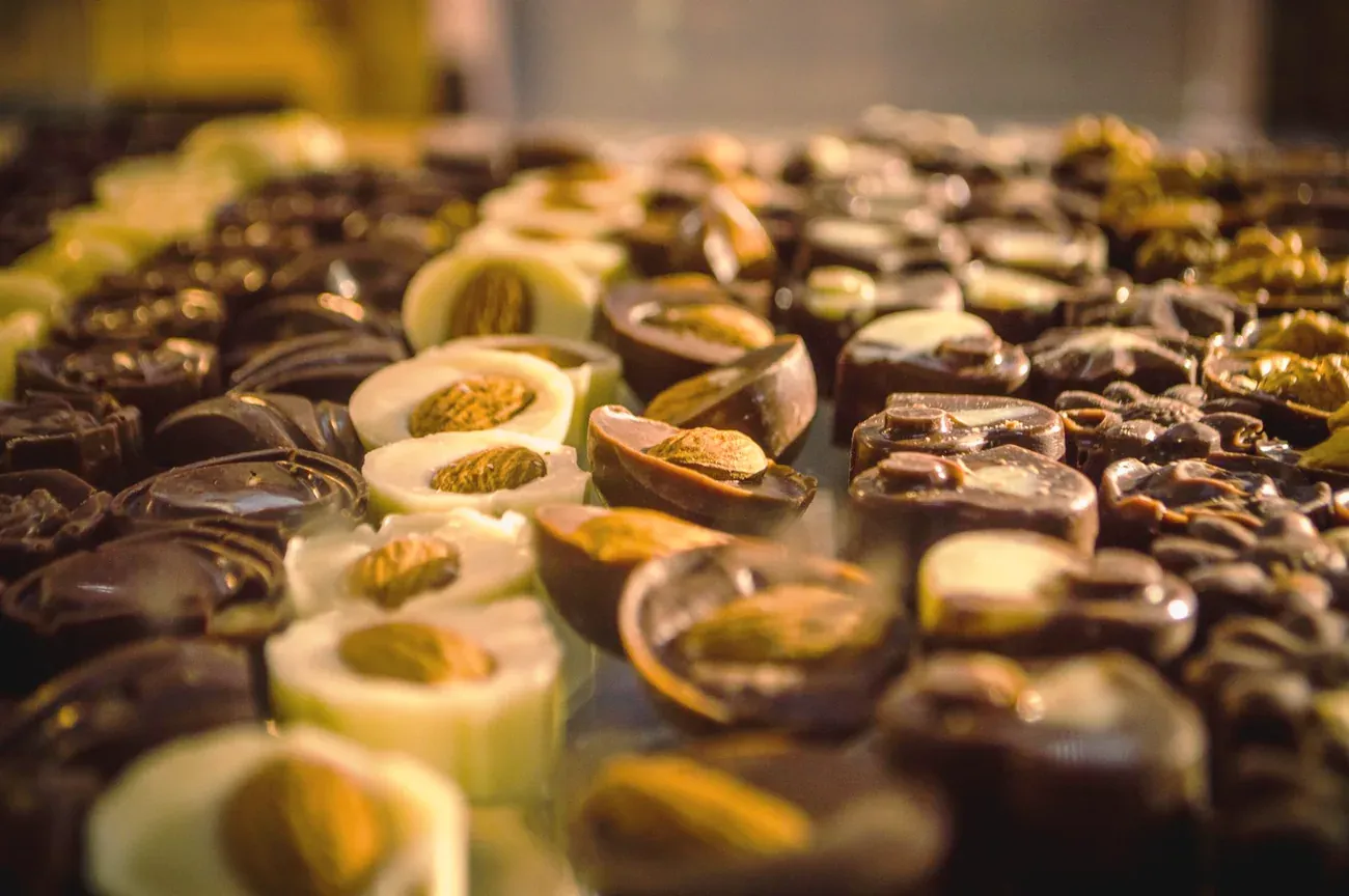 Assorted chocolate pralines, Chocolate Museum of Barcelona