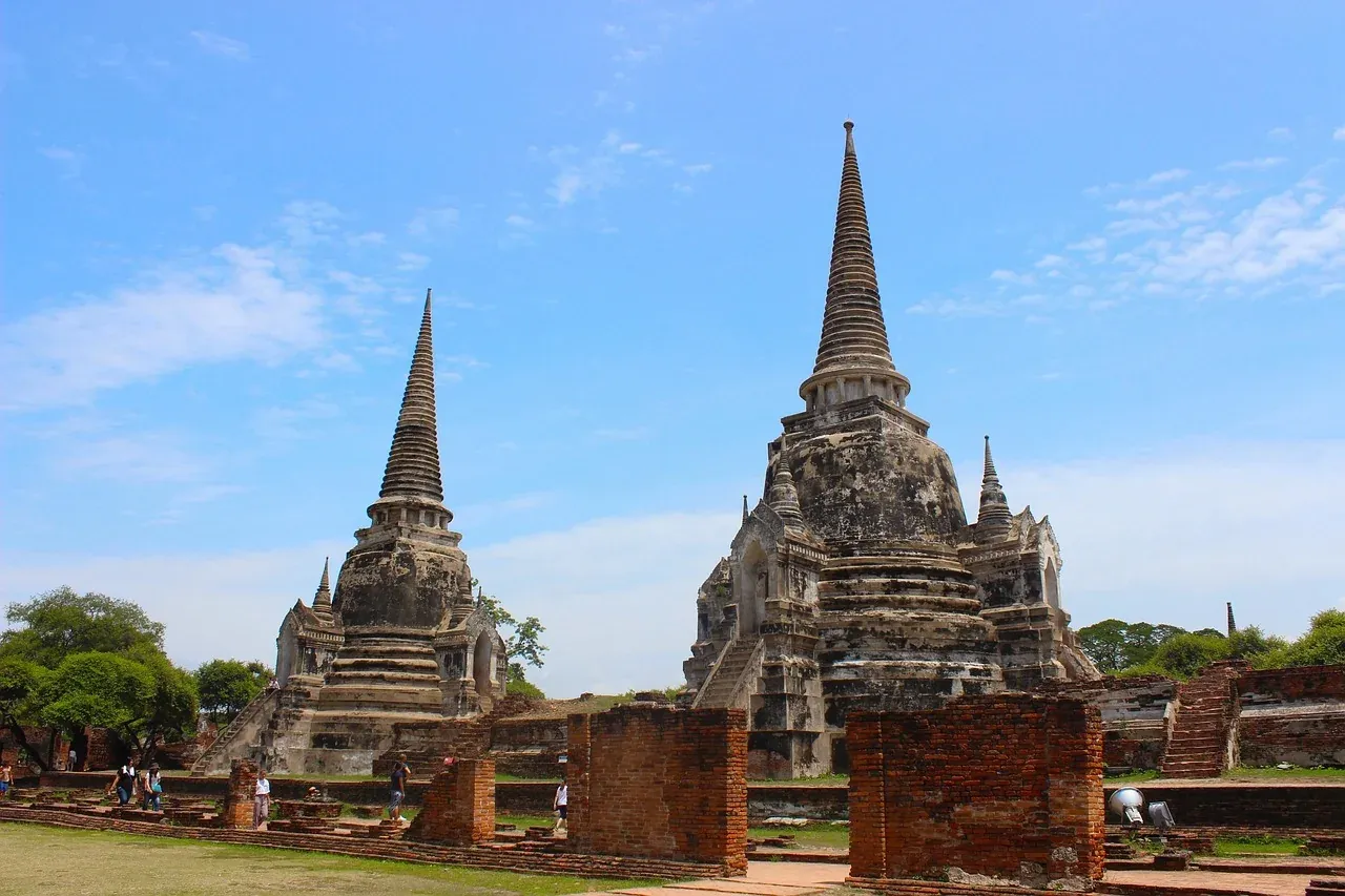 The three restored chedis of Wat Phra Si Sanphet in Ayutthaya