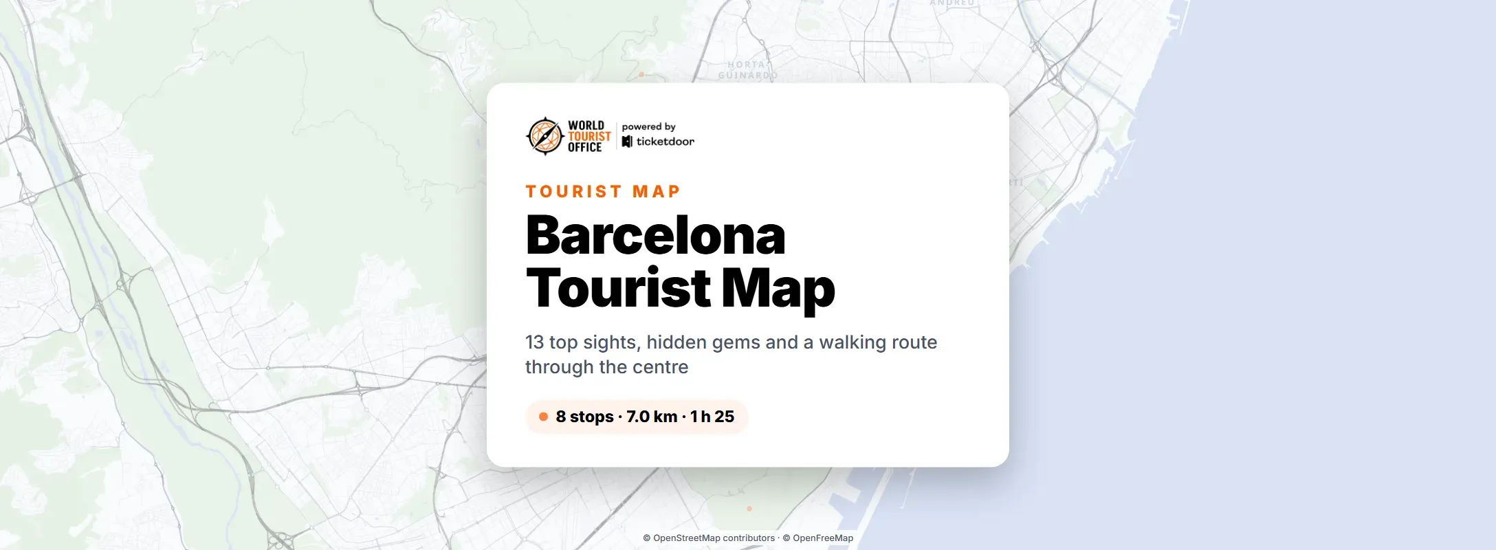 Barcelona tourist map video, intro card