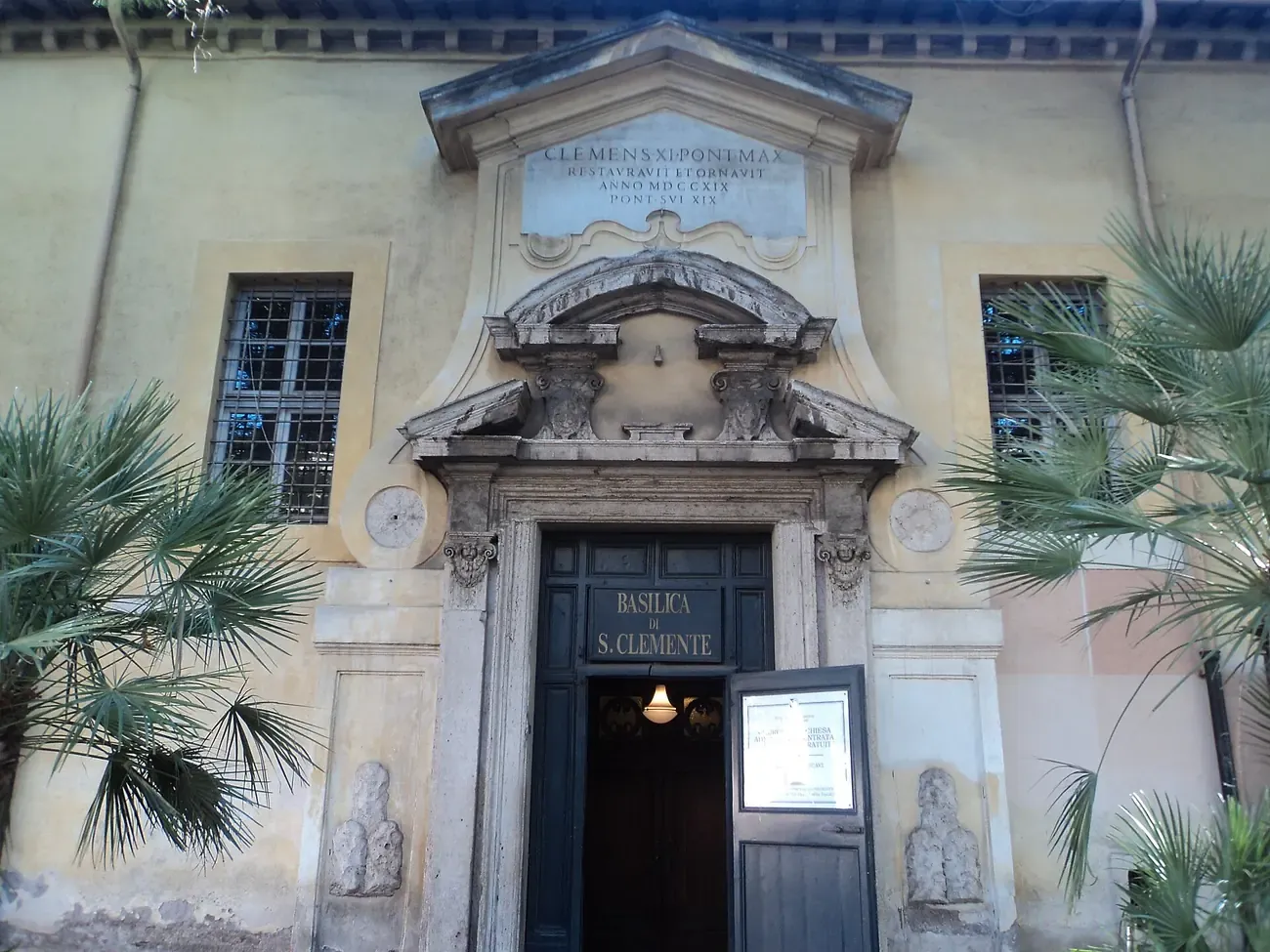 The entrance portal of the Basilica di San Clemente in Rome