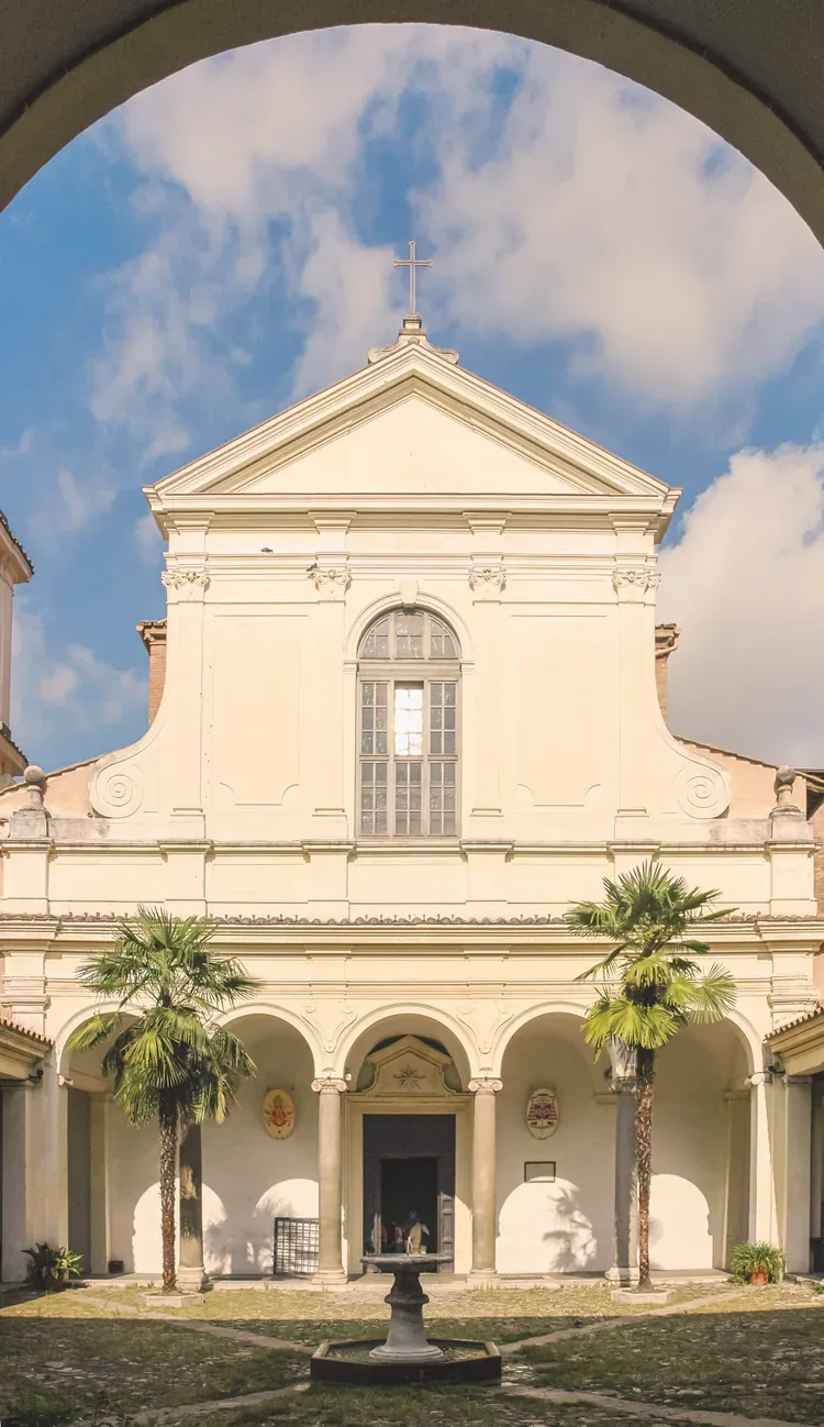 The atrium and facade of the Basilica di San Clemente in Rome