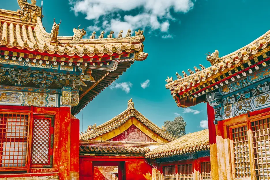 Palace courtyard inside the Forbidden City in Beijing