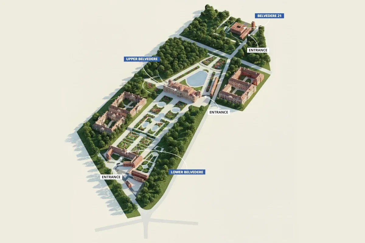 Belvedere Palace map