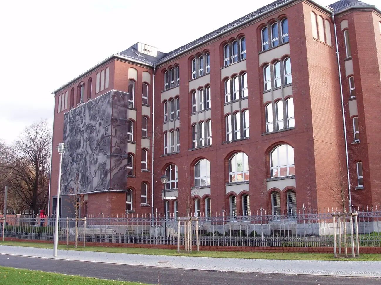 Redbrick facade of the Berliner Medizinhistorisches Museum building on the Charite campus in Berlin