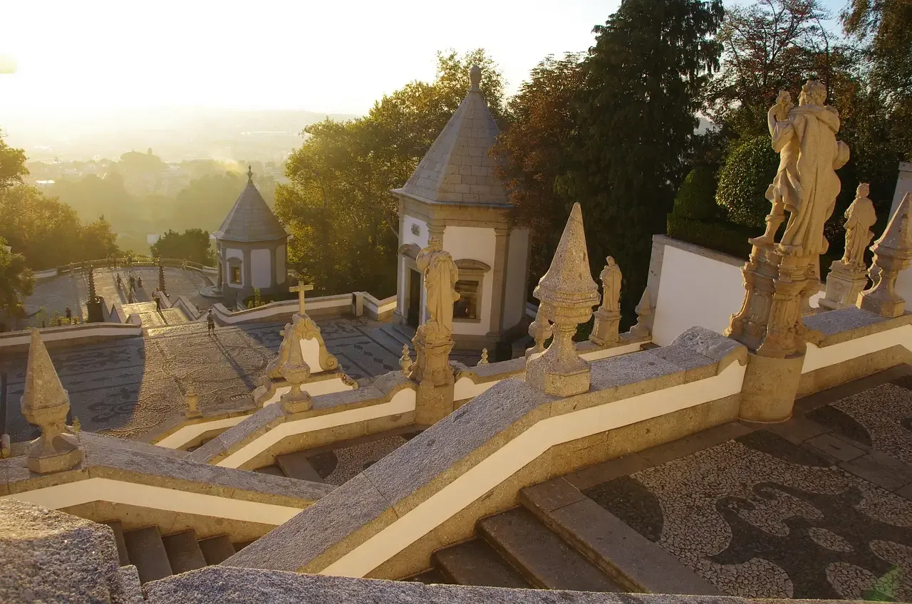 The baroque stairway of Bom Jesus do Monte above Braga