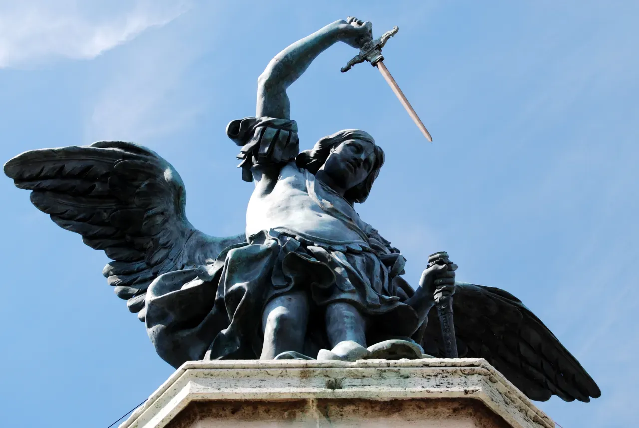 Bronze sculpture of the Archangel Michael