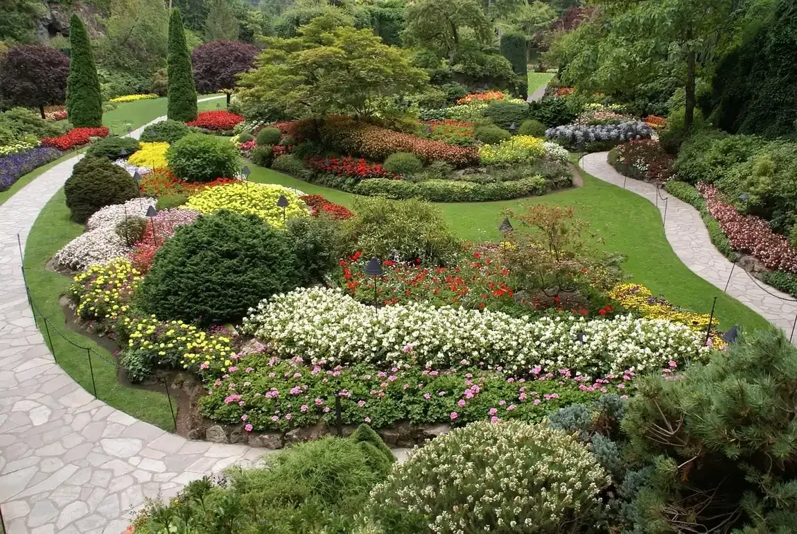 The Sunken Garden in bloom at The Butchart Gardens near Victoria