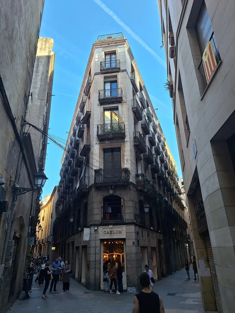 Caelum cafe on the corner of Carrer de la Palla in Barcelona