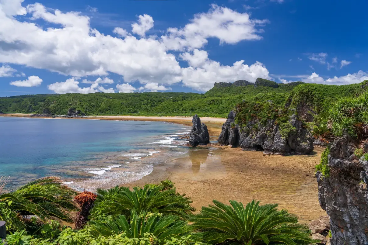 The green cliffs of Cape Hedo in northern Okinawa