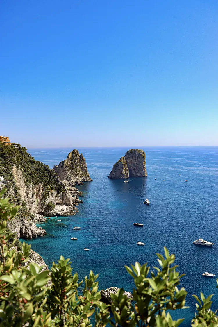 The Faraglioni sea stacks off the coast of Capri, one of the island's most photographed landmarks