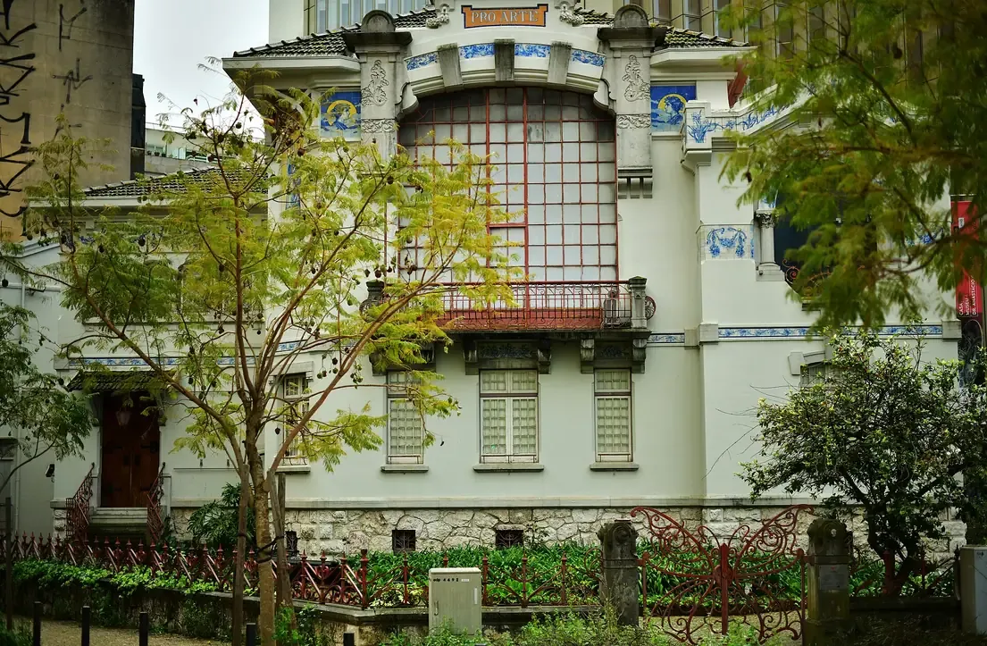 The art nouveau facade of the Casa-Museu Dr Anastacio Goncalves, the former Malhoa house, in Lisbon