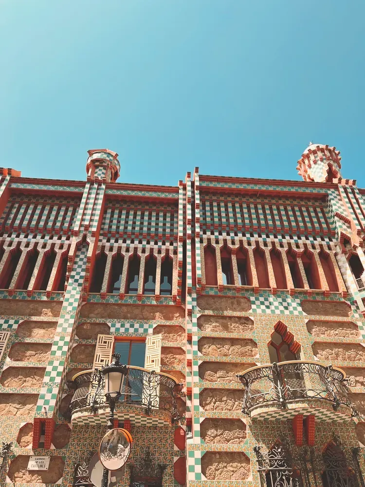 Casa Vicens seen from Carrer de les Carolines in Barcelona