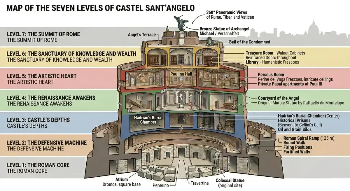 Castel Sant'Angelo interior map