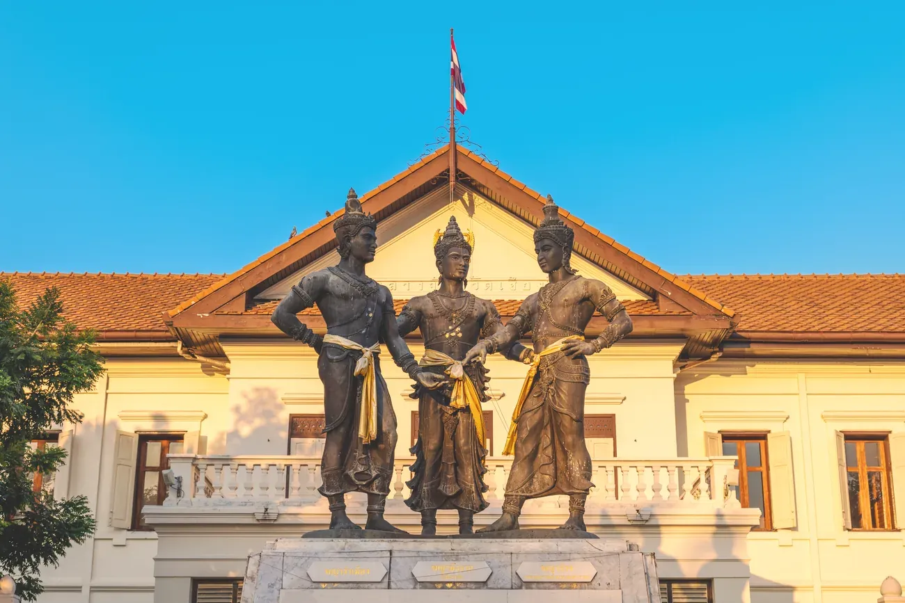 The Three Kings Monument in the old town of Chiang Mai