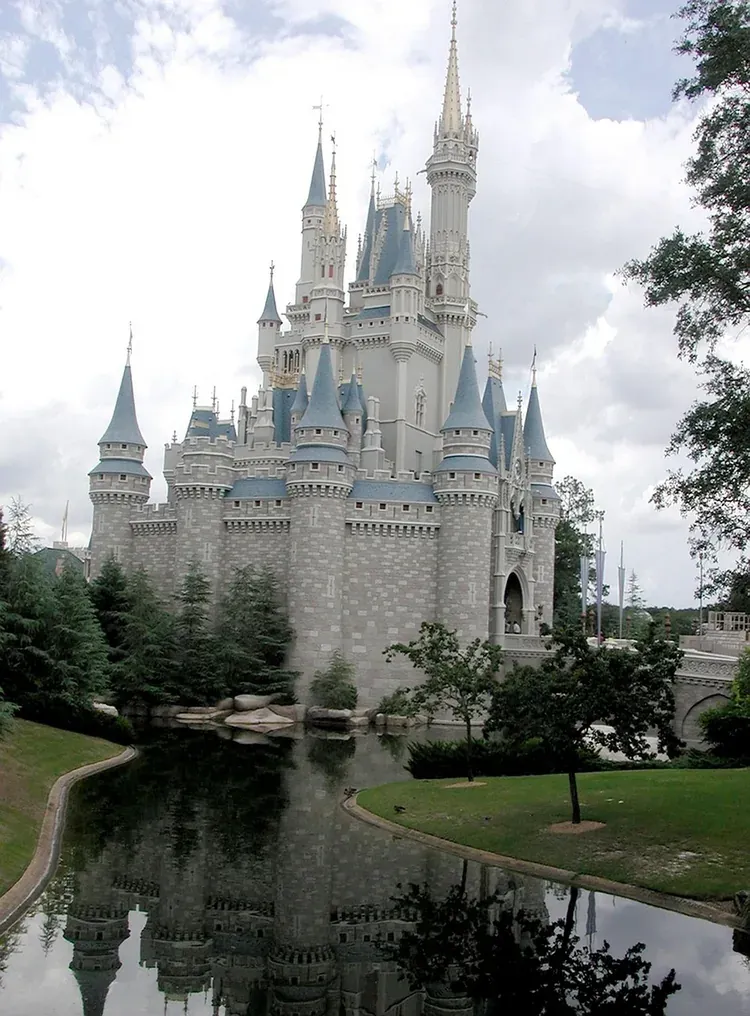 Cinderella Castle seen across the water at Walt Disney World near Orlando