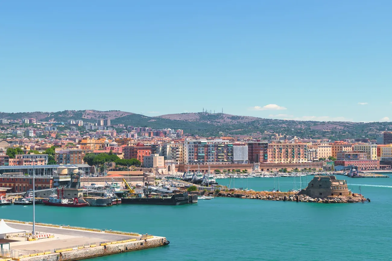 Aerial view of the port of Civitavecchia, near Rome, Italy