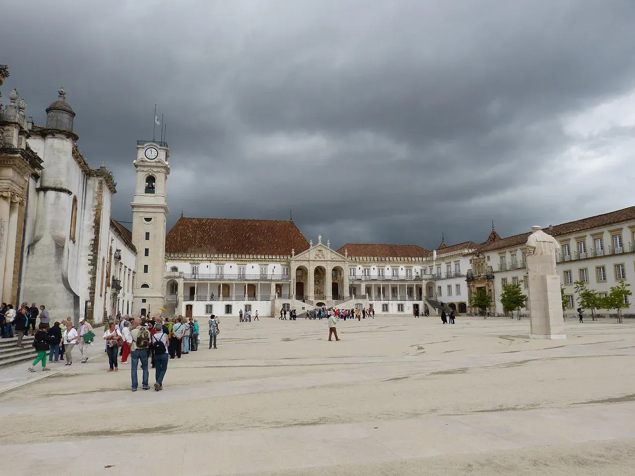 The clock tower and courtyard of the University of Coimbra