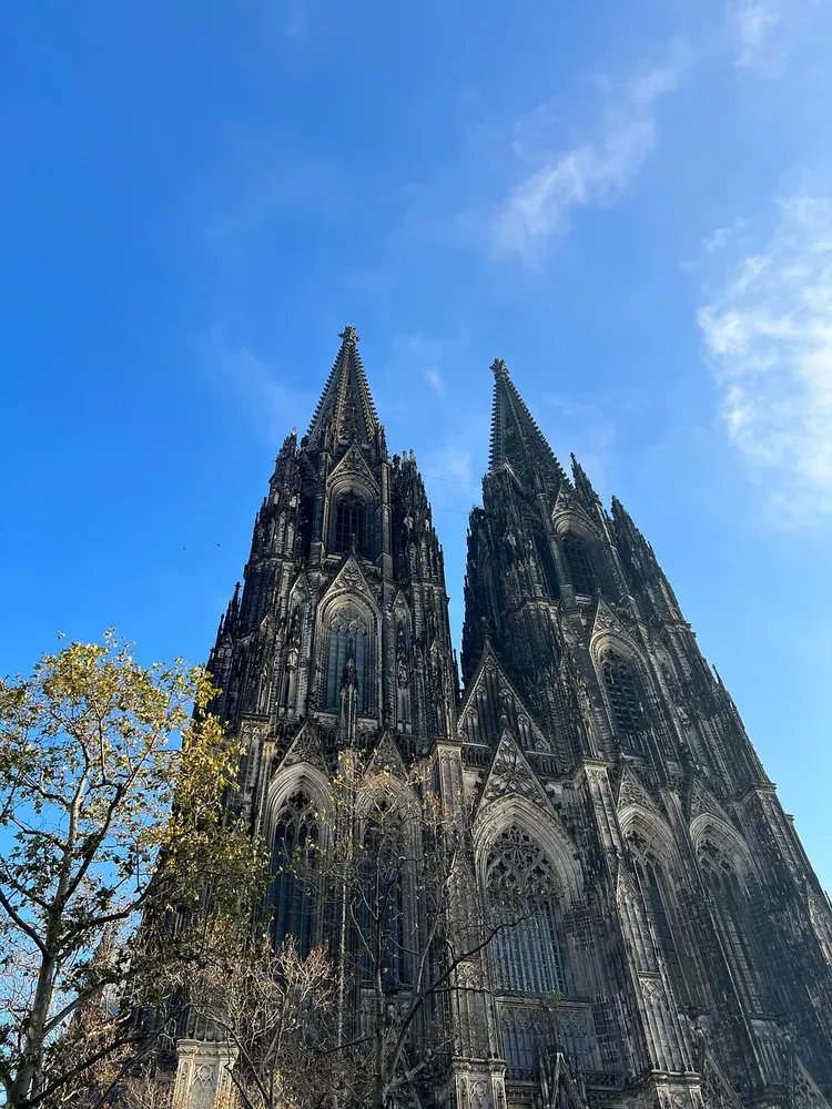 The twin towers of Cologne Cathedral seen from the Domplatte in Cologne