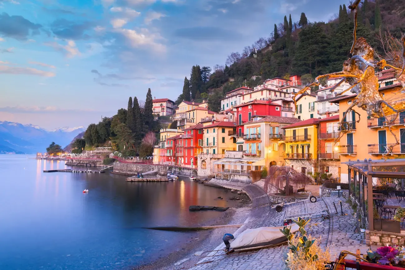 Varenna on Lake Como at dusk, Italy