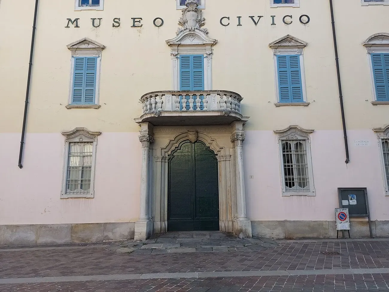 The entrance facade of the Museo Civico, home of the Museo Archeologico Paolo Giovio in Como