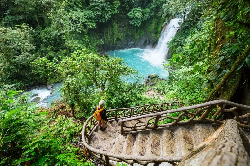 Waterfall in the Costa Rican rainforest
