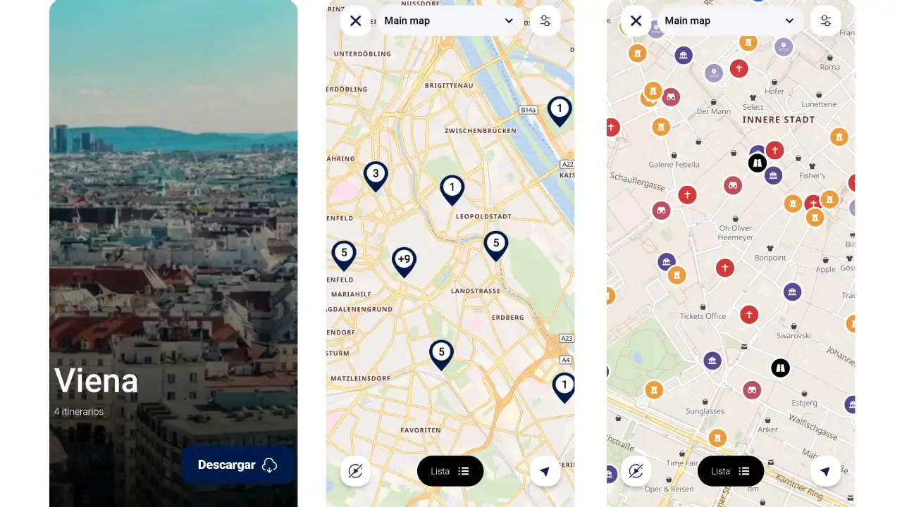 Download maps from the Wien audio guide app