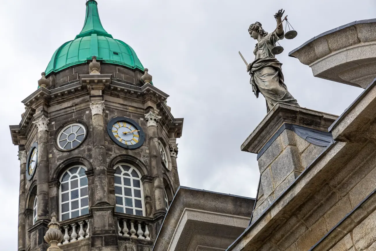The courtyard and tower of Dublin Castle in Dublin