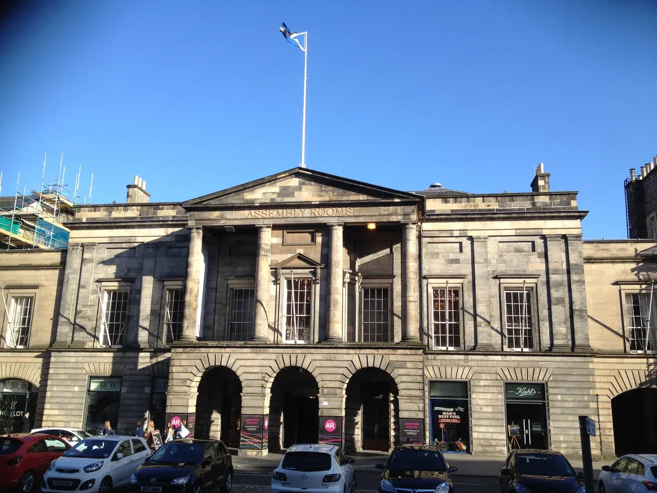 The Georgian facade of the Assembly Rooms on George Street in Edinburgh