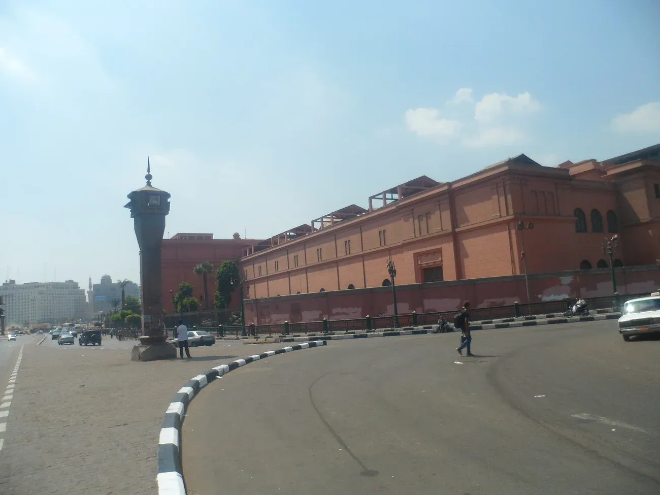 The side elevation of the Egyptian Museum in central Cairo