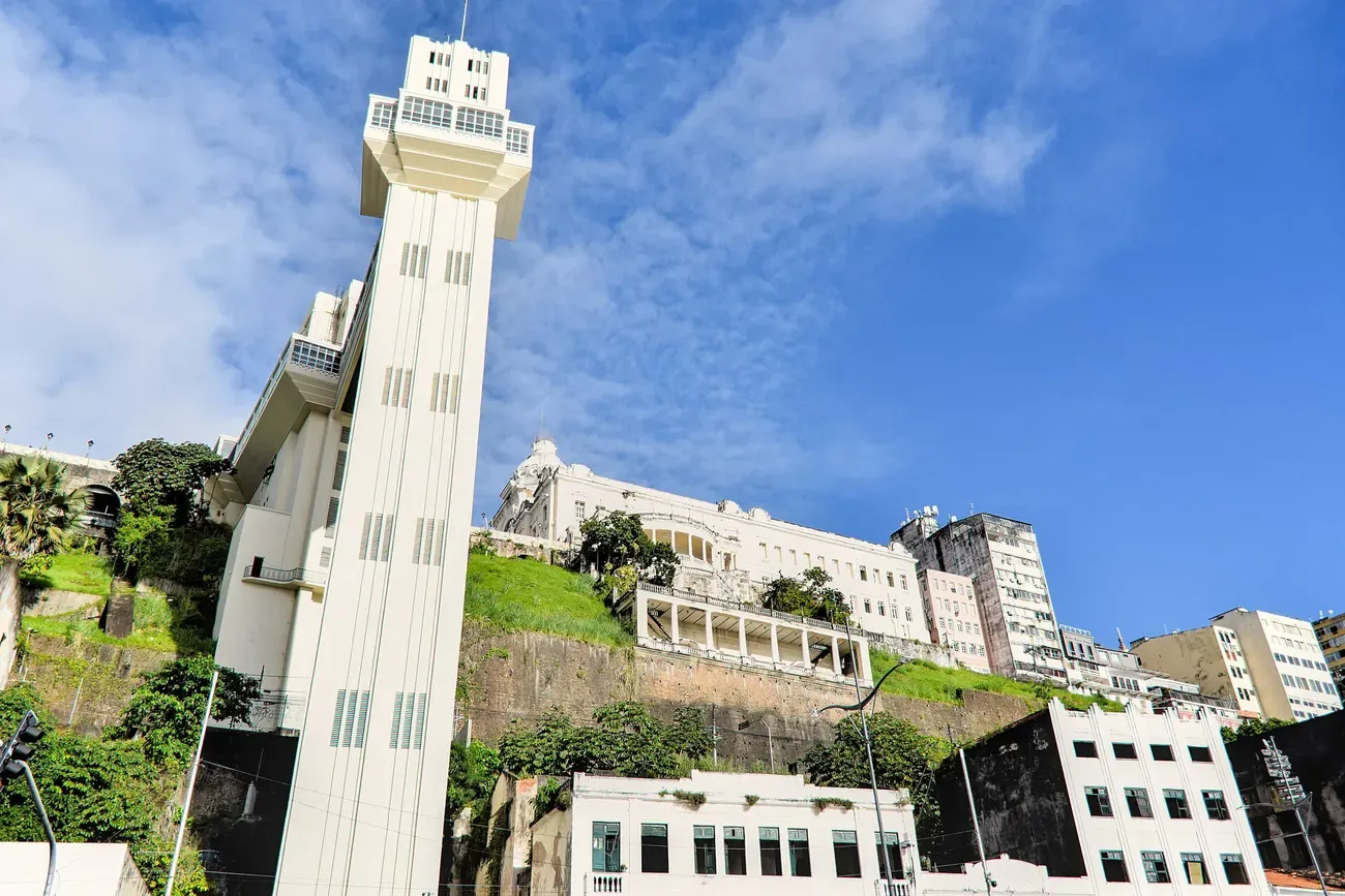 The Art Deco tower of the Lacerda Elevator above the lower town of Salvador