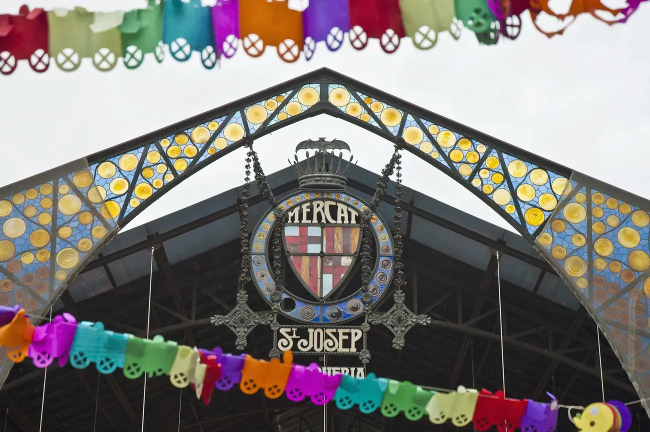The entrance to La Boqueria market in Barcelona