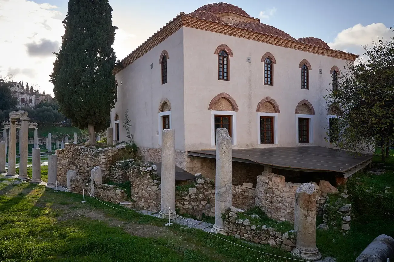 The Fethiye Mosque rising above the remains of an early Christian basilica in the Roman Agora of Athens