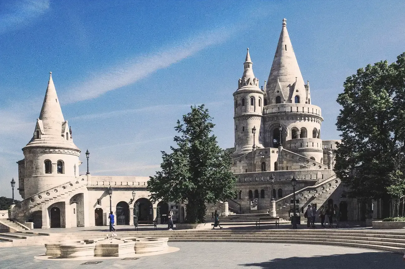 Terrace and turrets of Fisherman's Bastion in Budapest