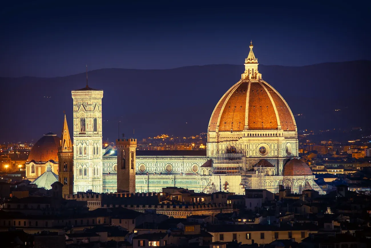 Florence Duomo complex at night