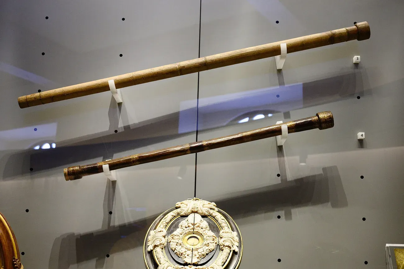 Telescopes built by Galileo Galilei on display at Museo Galileo in Florence