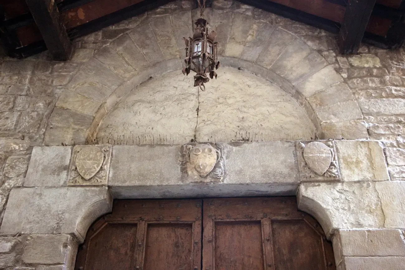 The arched portal of the church of Santa Margherita de' Cerchi on Via Santa Margherita in Florence