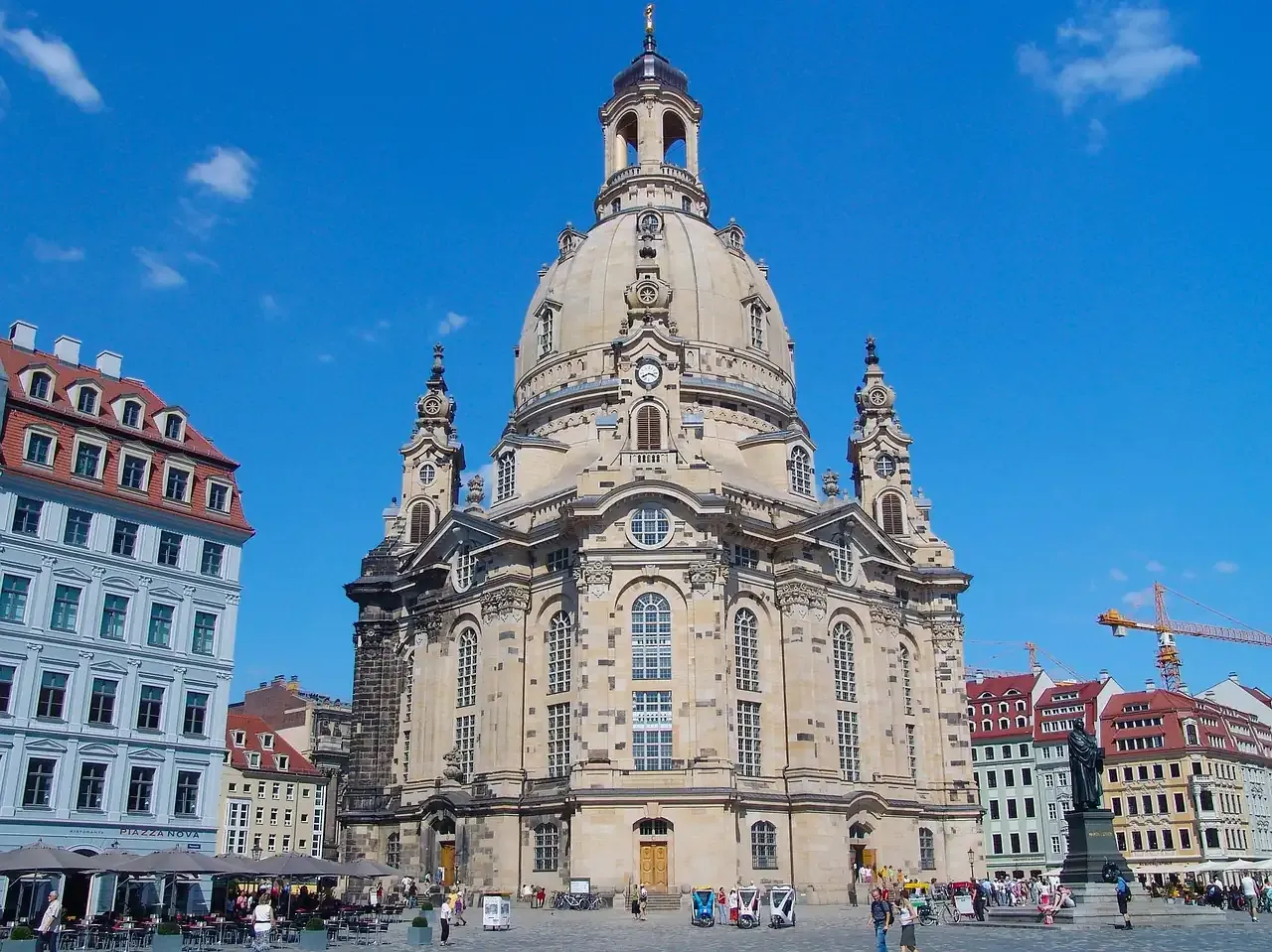 The Frauenkirche and the rebuilt houses of the Neumarkt in Dresden