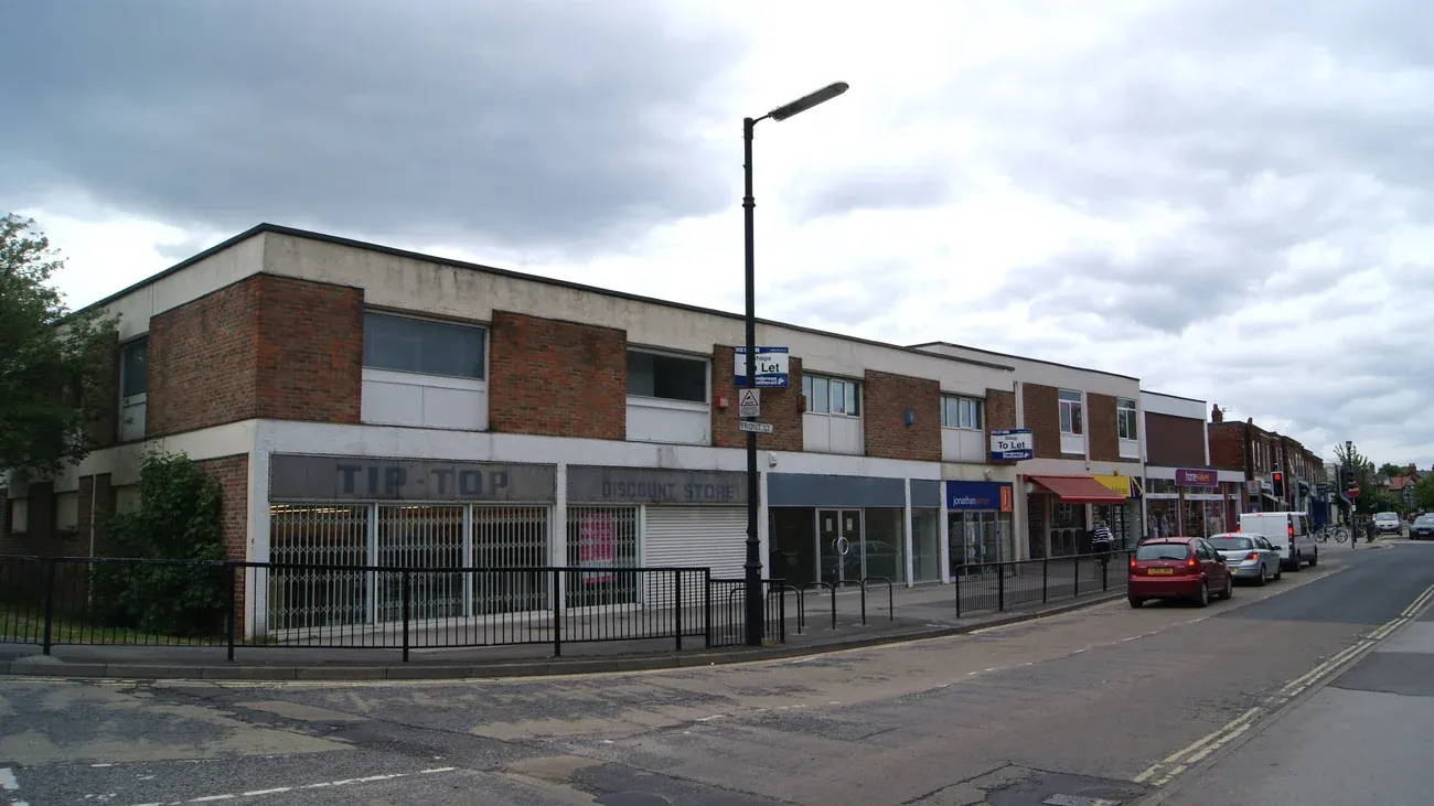 Front Street in Acomb, York, where the Acomb Christmas Artisan Market is held