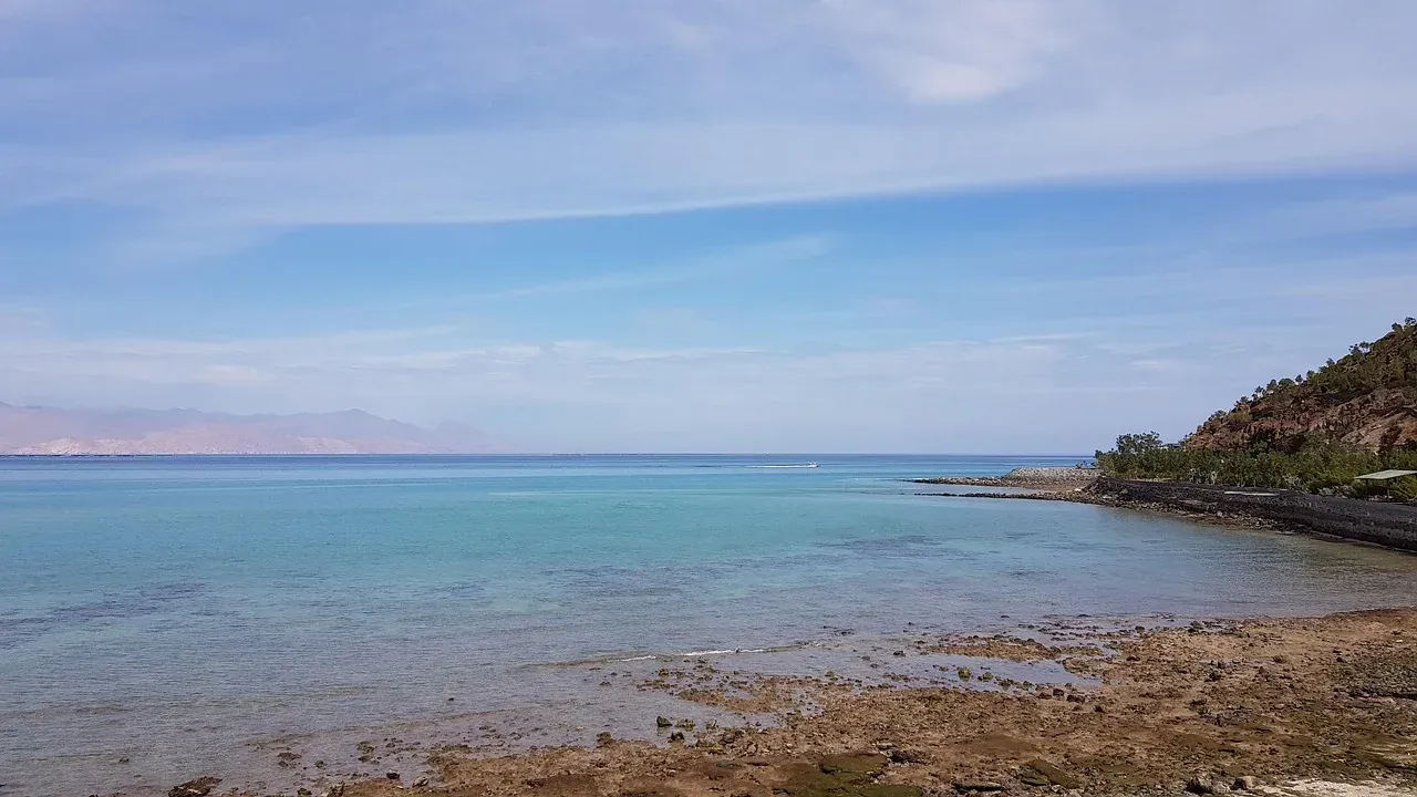 Shoreline of the Gulf of Oman on the east coast at Fujairah