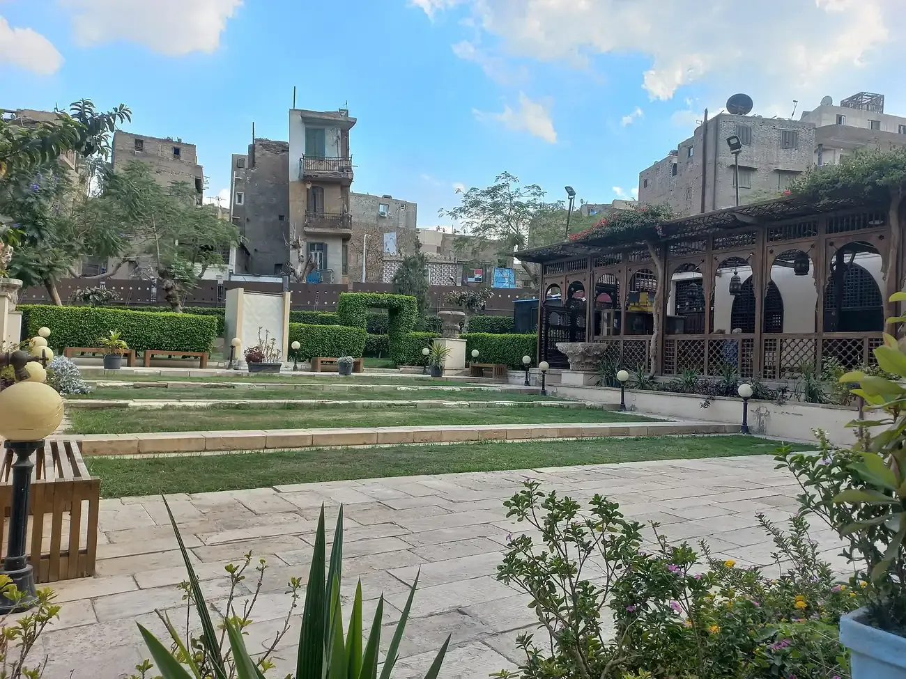The courtyard of the Gayer-Anderson Museum beside the Ibn Tulun mosque in Cairo