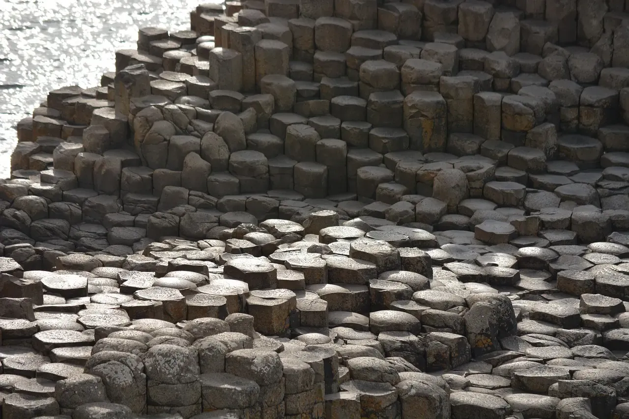 Hexagonal stones of the Giant's Causeway in County Antrim