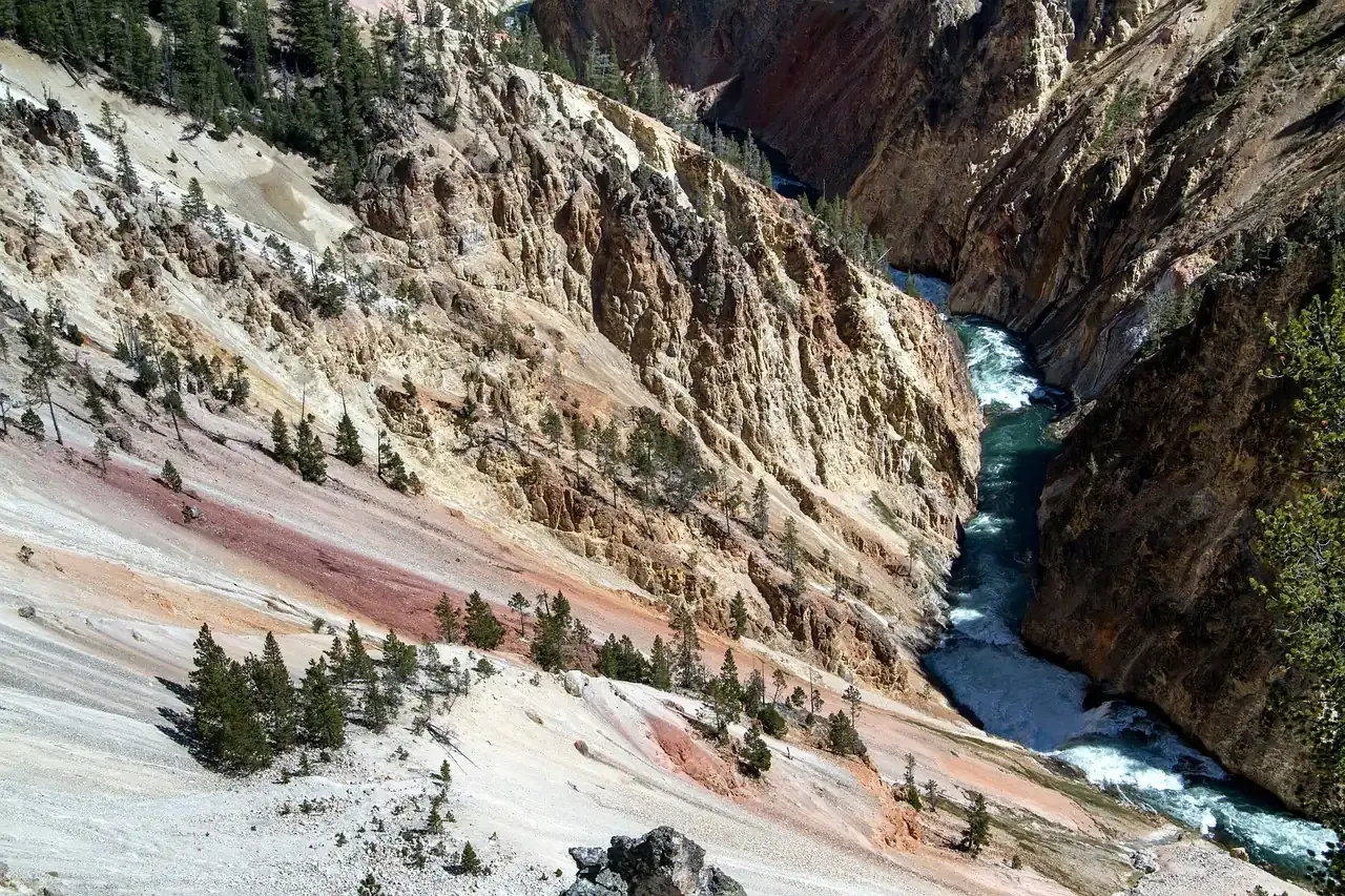 The river running through the Grand Canyon of the Yellowstone in Wyoming