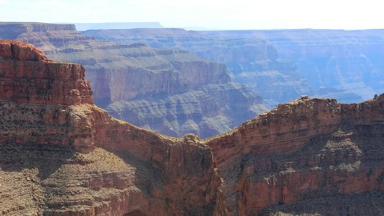The canyon walls at Eagle Point on the western Grand Canyon in Arizona