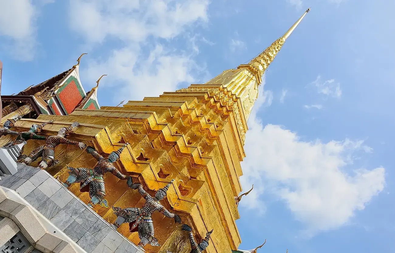 A golden chedi at the Grand Palace in Bangkok