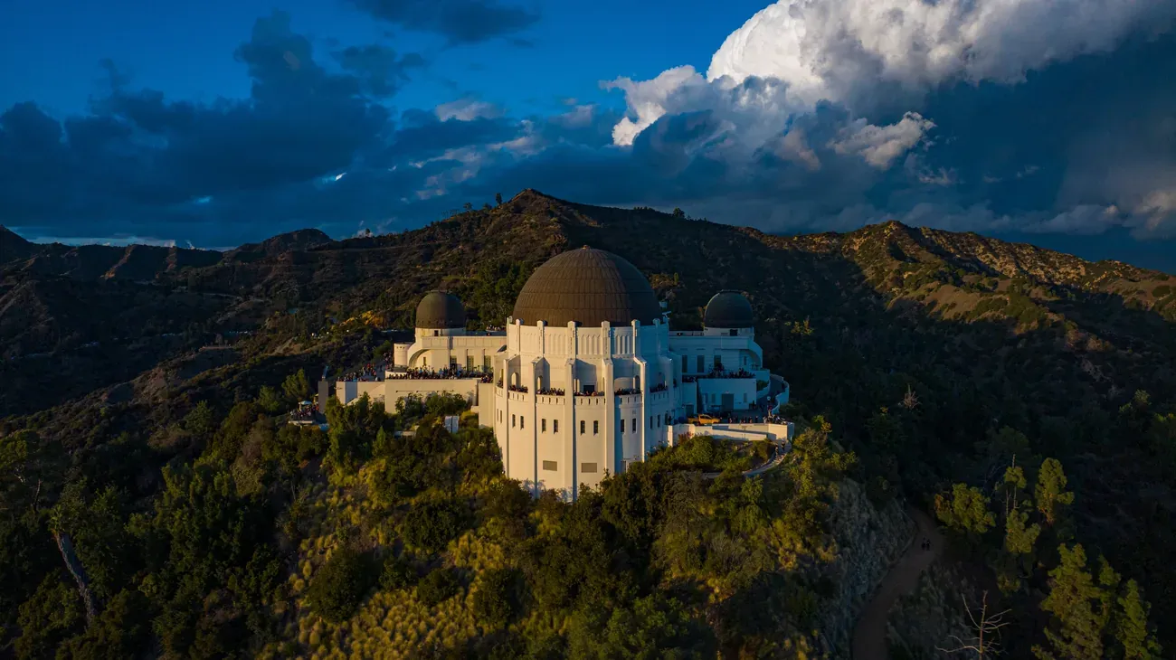 Aerial view of the Griffith Observatory on Mount Hollywood in Los Angeles